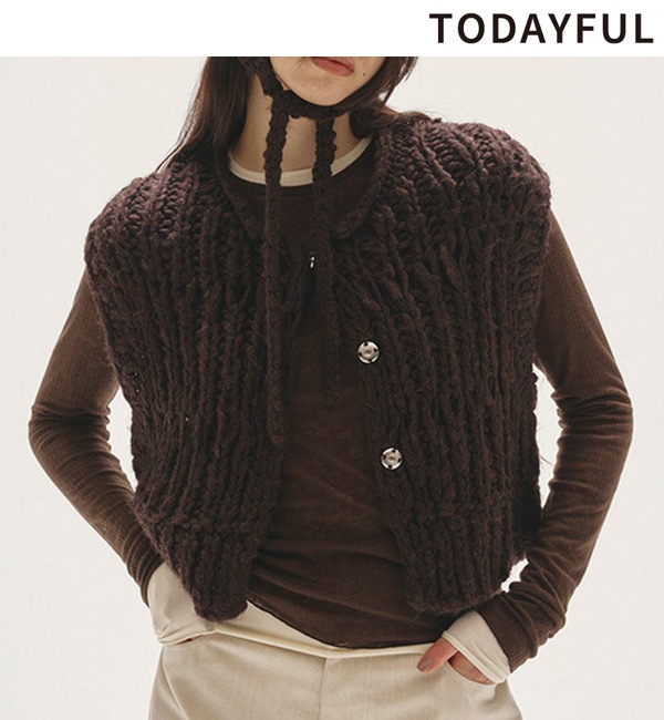 ��SALE20%OFF��TODAYFUL �ȥ��ǥ��ե�  Mix Handknit Vest 12520525 /����󥻥������Բľ��ʡ������ˤ�15���ޤ�¨��ȯ��(���˰ʳ�)��