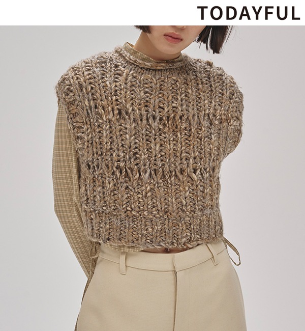 ��SALE20%OFF��TODAYFUL �ȥ��ǥ��ե�  Mix Handknit Vest 12520525 /����󥻥������Բľ��ʡ������ˤ�15���ޤ�¨��ȯ��(���˰ʳ�)��