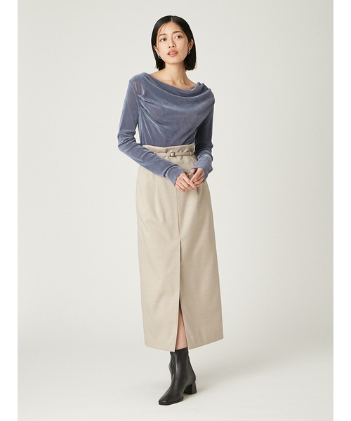 可愛い　フレイアイディー　トップス デコルテタックフロッキーチュールトップス(カットソー