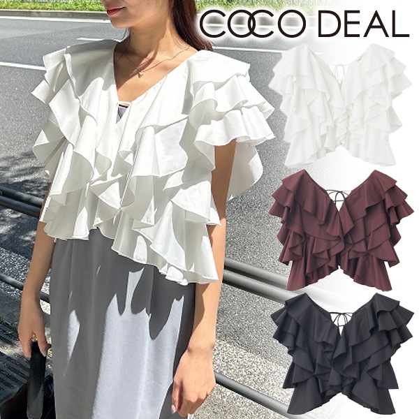 ココディール COCODEAL ラッフルフリルブラウス