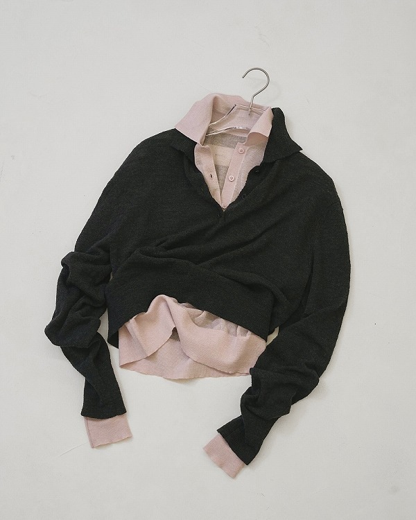 TODAYFUL �ȥ��ǥ��ե�  Layered  Polo Knit 12610508  /����󥻥������Բľ��� �������ˤ�15���ޤ�¨��ȯ��(���˰ʳ�)��