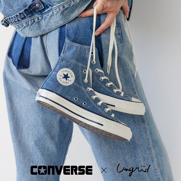 �ڴ��ָ���10%OFF�ۡ�ͽ���ʡ�Ungrid ���󥰥�å�  CONVERSE����� �ǥ˥�ALL STAR AGED HI / UG15TH 112621861701 3������4��������ͽ�� /����󥻥������Բľ���