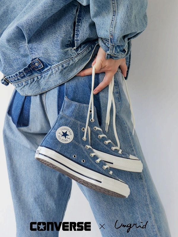 �ڴ��ָ���10%OFF�ۡ�ͽ���ʡ�Ungrid ���󥰥�å�  CONVERSE����� �ǥ˥�ALL STAR AGED HI / UG15TH 112621861701 3������4��������ͽ�� /����󥻥������Բľ���