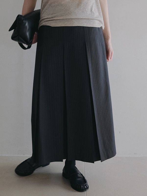anuke ����̡��� Stripe Pleats Skirt 62620804 /����󥻥������Բľ��ʡ������ˤ�15���ޤ�¨��ȯ��(���˰ʳ�)��