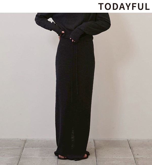 TODAYFUL �ȥ��ǥ��ե�  Miniboucle Knit Skirt 12610806  /����󥻥������Բľ��� �������ˤ�15���ޤ�¨��ȯ��(���˰ʳ�)��