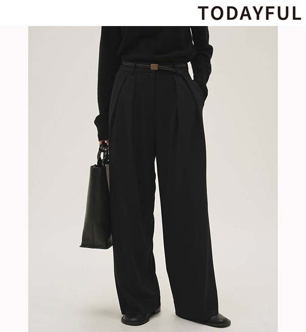 TODAYFUL �ȥ��ǥ��ե�   Doubletuck Twill Trousers 12620714  /����󥻥������Բľ��� �������ˤ�15���ޤ�¨��ȯ��(���˰ʳ�)��