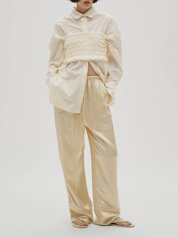 トップス TODAYFUL Shirring Bustier Layered Shirts SOLD OUT】TODAYFUL トゥデイフル Shirring Bustier Layered Shirts