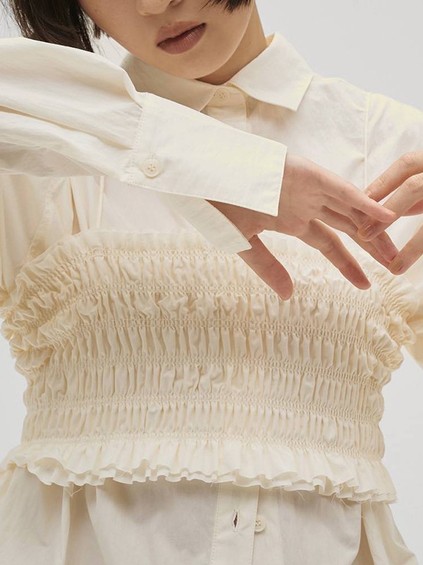 SOLD OUT】TODAYFUL トゥデイフル Shirring Bustier Layered Shirts