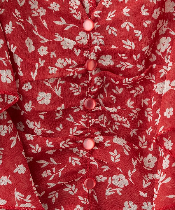 COCODEAL ココディール ラッフルフラワーギャザーブラウス 75518011