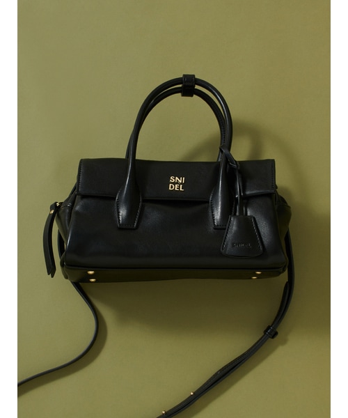 【本日限定⏰タイムセール】SNIDEL ロゴ ボストンバッグ ブラック SNIDEL（スナイデル） ボストンバッグ フラップボストンバッグ
