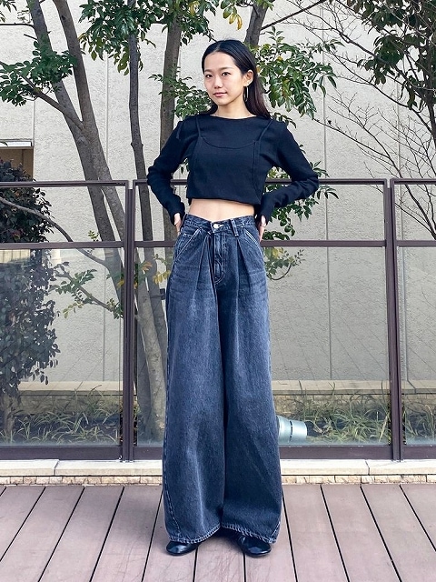 ungrid ウエストタックカーブデニム SALE40%OFF】Ungrid アングリッド ウエストタックカーブデニム