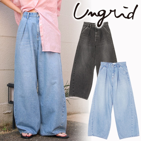 SALE40%OFF】Ungrid アングリッド ウエストタックカーブデニム