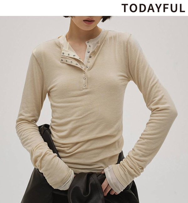 ��SOLD OUT�ۡں����١�TODAYFUL �ȥ��ǥ��ե�  Henleyneck Soft Tops 12610608  /����󥻥������Բľ��� �������ˤ�15���ޤ�¨��ȯ��(���˰ʳ�)��