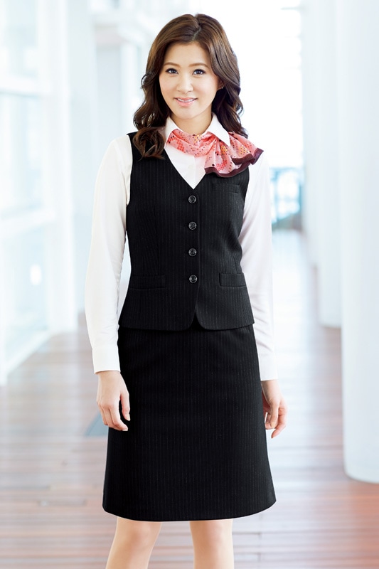 ボンマックス 事務服 ジャケット Aラインスカート 上下セット ブラック15号 BONOFFICE(ボンオフィス) Aラインスカート AS2274 BONMAX(ボンマックス