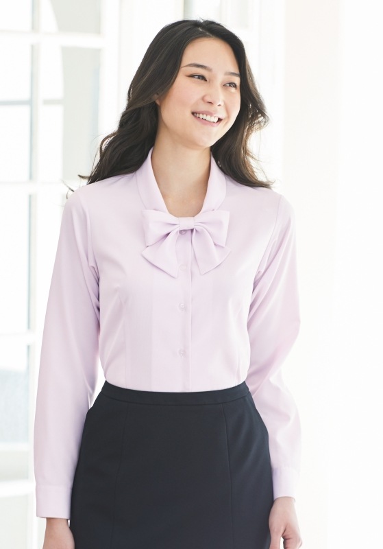 ENJOY(エンジョイ) 長袖リボンブラウス EWB433 | UNIPRO OFFICE WEAR