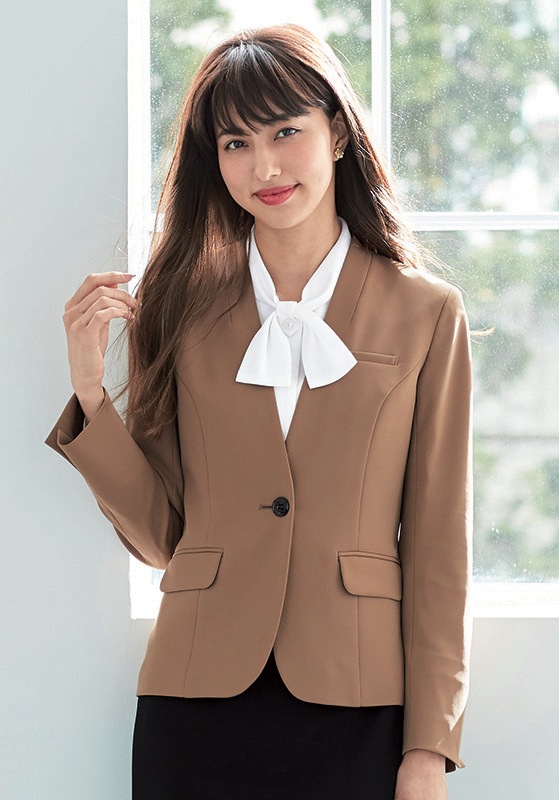 enjoie(アンジョア) ノーカラージャケット 81870 | UNIPRO OFFICE WEAR
