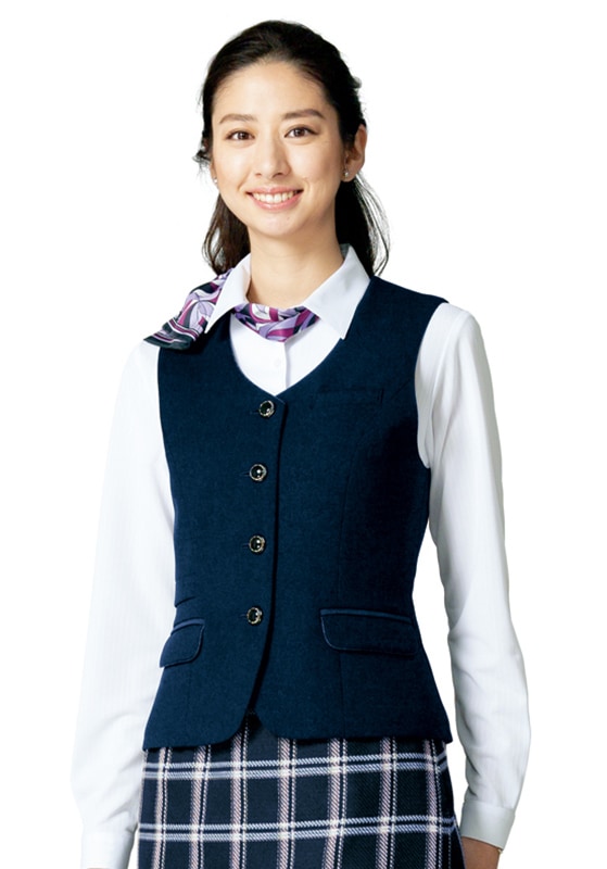 UNILADY ベスト 17号 19号 YU500 大きいサイズ 家庭用洗濯機可 無地