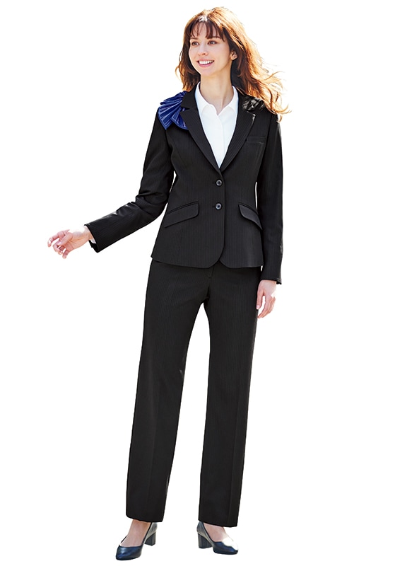 Enjoyエンジョイ ストライプ ストレッチ パンツ 事務服 制服 ENJOY