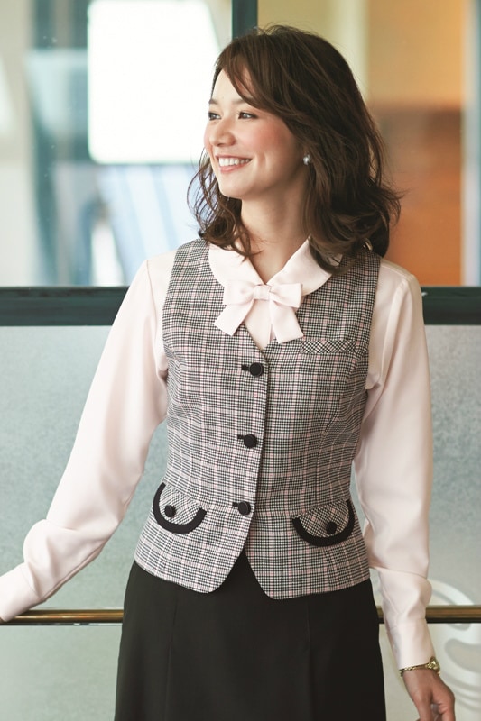 アンジョア　enjoie 　ベスト　制服 楽天市場】ベスト レディース アンジョア ベージュ 事務服 制服 ジレ