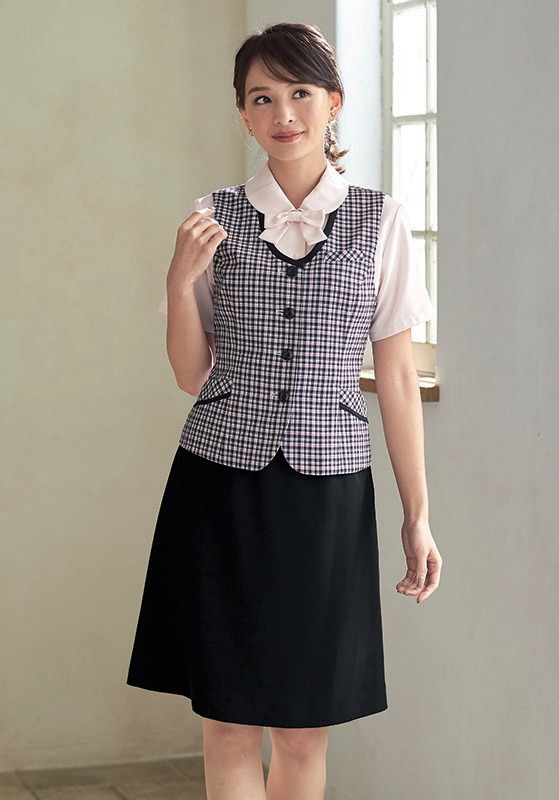 パンツ 事務服 76612 アンジョア 紺 黒 清涼裏地 高通気 後ろ背面ゴム enjoie 5〜15号 17〜19号 Aラインスカート 丈長 事務服 56615 アンジョア 紺 黒 清涼