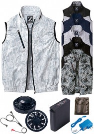 自重堂 Z-DRAGON(ジードラゴン) 空調服 ベスト 大容量バッテリー＆ワンタッチファン(ブラック)セット 74060ULT-CB2B|春夏|ベスト