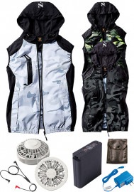 自重堂 Z-DRAGON(ジードラゴン) 空調服 ベスト 大容量バッテリー＆ワンタッチファン(グレー)セット 74230ULT-CB2G|春夏|ベスト