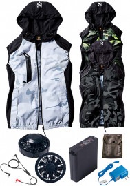 自重堂 Z-DRAGON(ジードラゴン) 空調服 ベスト 大容量バッテリー＆ワンタッチファン(ブラック)セット 74230ULT-CB2B|春夏|ベスト