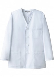SEVEN UNIFORM セブンユニフォーム 抗菌コート 襟無し メンズ 長袖 AA320|調理白衣