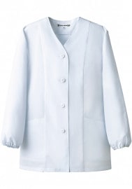 SEVEN UNIFORM セブンユニフォーム 抗菌コート 襟無し レディース 長袖 AA336|調理白衣