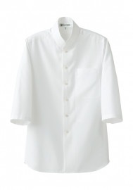 SEVEN UNIFORM セブンユニフォーム 丸襟シャツコート 男女兼用 七分袖 BA1077|コックコート