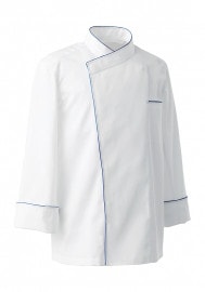 SEVEN UNIFORM セブンユニフォーム 比翼パイピングコックコート 男女兼用 長袖 BA1082|コックコート