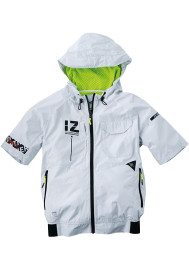 アイズフロンティア I'Z FRONTIER 空調服 エアーサイクロンシステム 遮熱エンボス スポーティ半袖フーディジャケット 10185|ファン付き|ジャケット・コート
