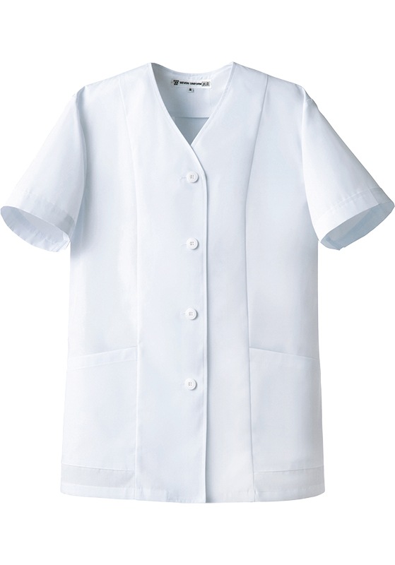 SEVEN UNIFORM セブンユニフォーム 抗菌コート 襟無し レディース 半袖