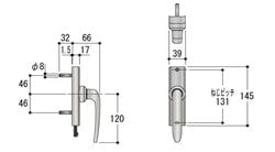 締まりハンドル(CB6360NN) | マンション・ビル用部品,その他の窓,全