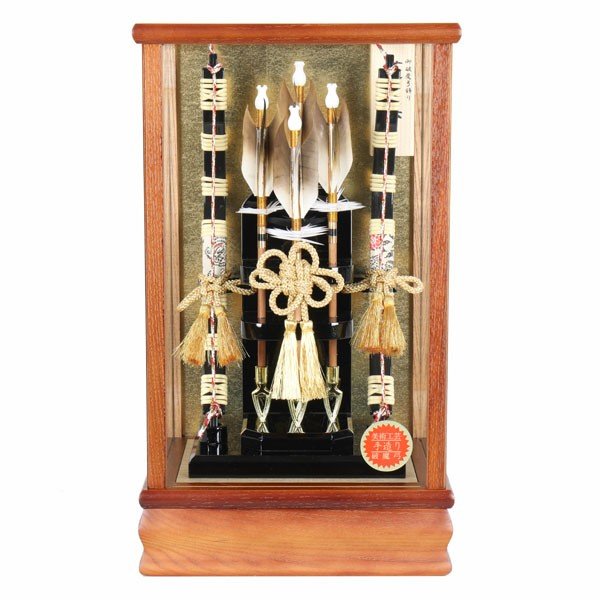 東京久月家紋付破魔弓ガラスケース17号・間口約37×奥行約28×高さ