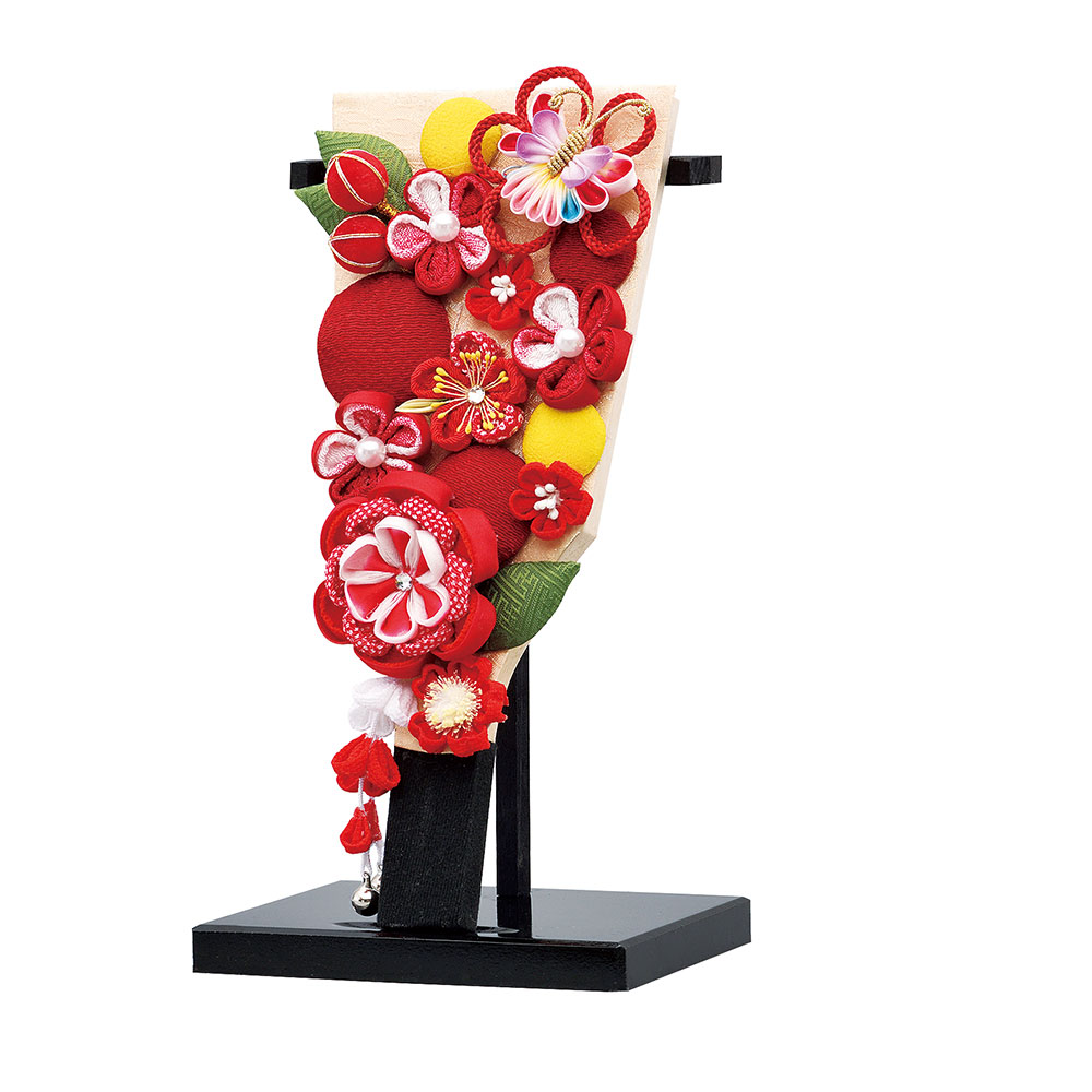 羽子板 単品 お祝い 7号 花づくし 赤 ピンク 飾り台は別売り おしゃれ