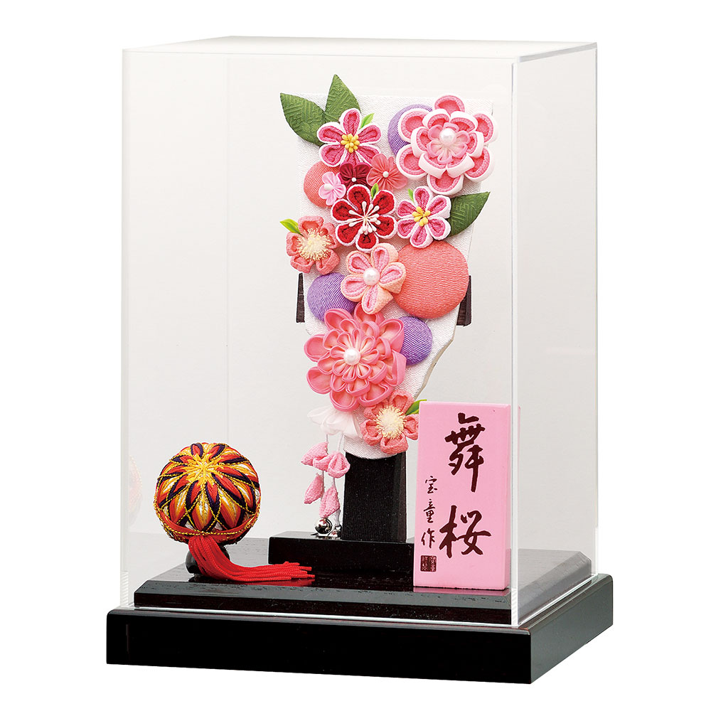 羽子板 ケース飾り 額入り羽子板 れいカンザシ（ピンク）羽子板