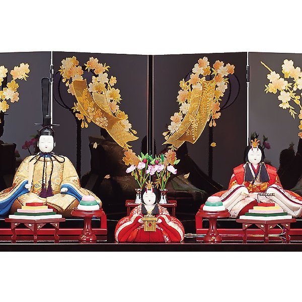 雛人形 コンパクト 木目込み 一秀 ひな人形 十人飾り 10人 3段 三