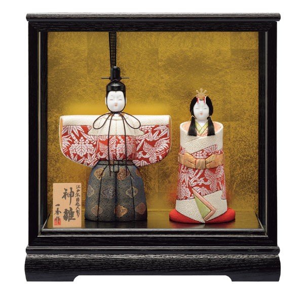 雛人形 木目込み 一秀作 コンパクト ひな人形 ケース飾り 立雛 立ち雛