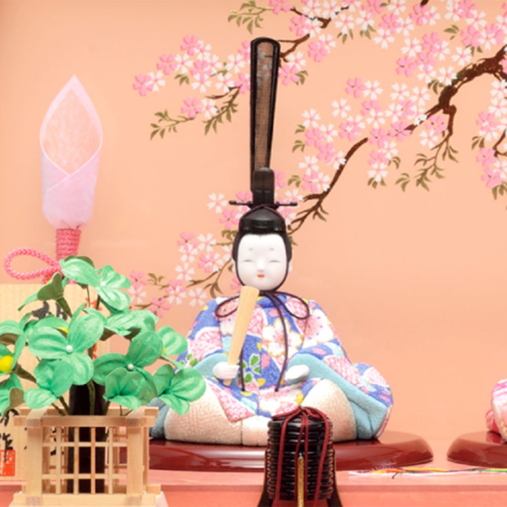 雛人形 ピンク 木目込み 一秀 ケース入 かわいい ケース飾り シンプル