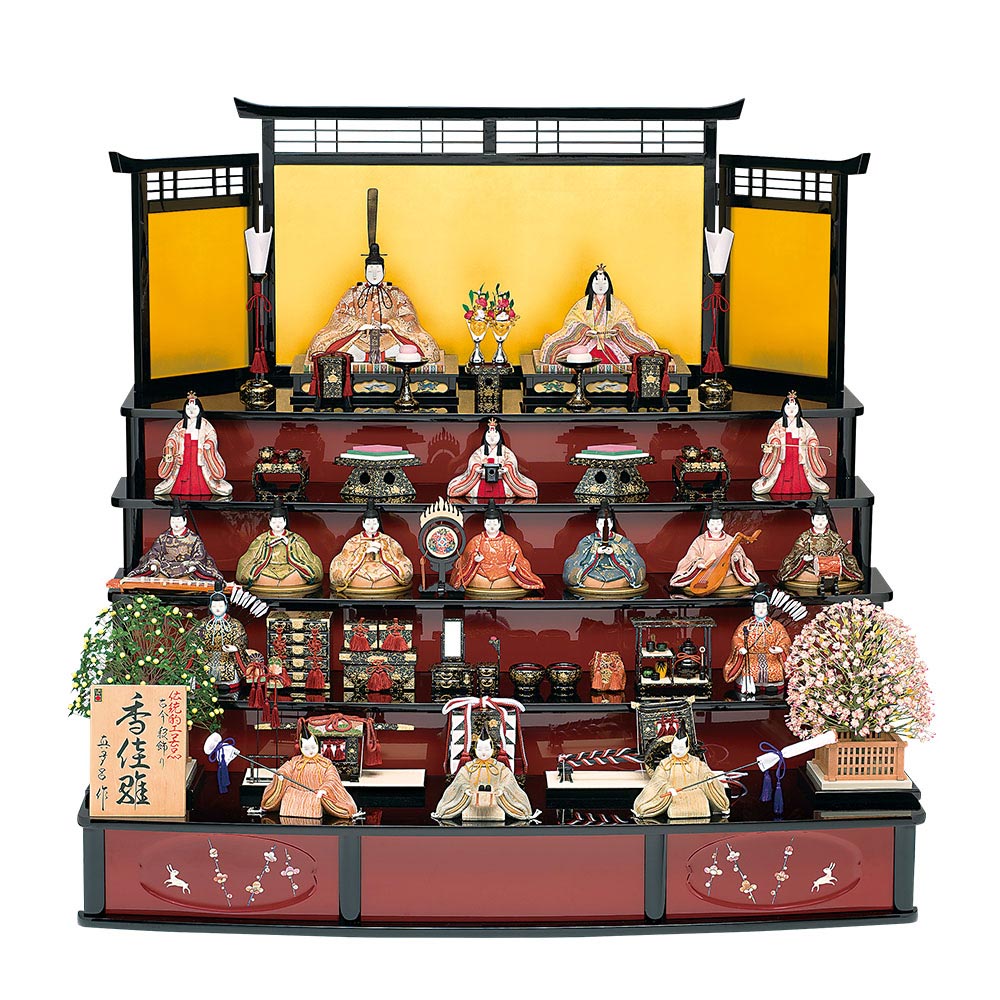 雛人形 真多呂 木目込み 高級 モダン 古今段飾り香住雛17人揃 五段飾り |