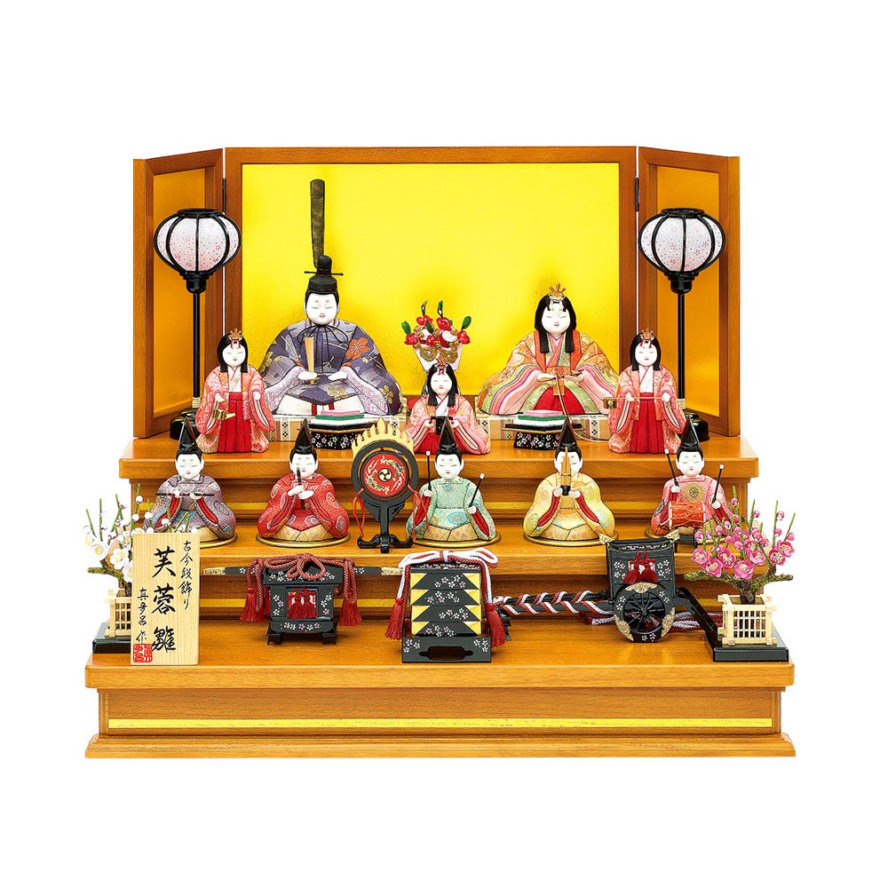 雛人形 真多呂 木目込み 高級 モダン 古今段飾り芙蓉雛10人揃 三段飾り |