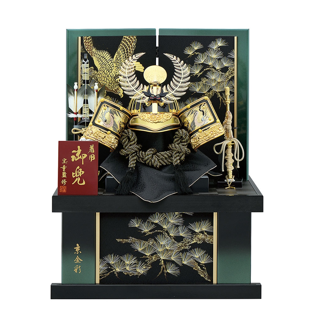 五月人形 5月人形 兜飾り 収納式 20号 徳川家康 金徳川着用兜 収納飾り