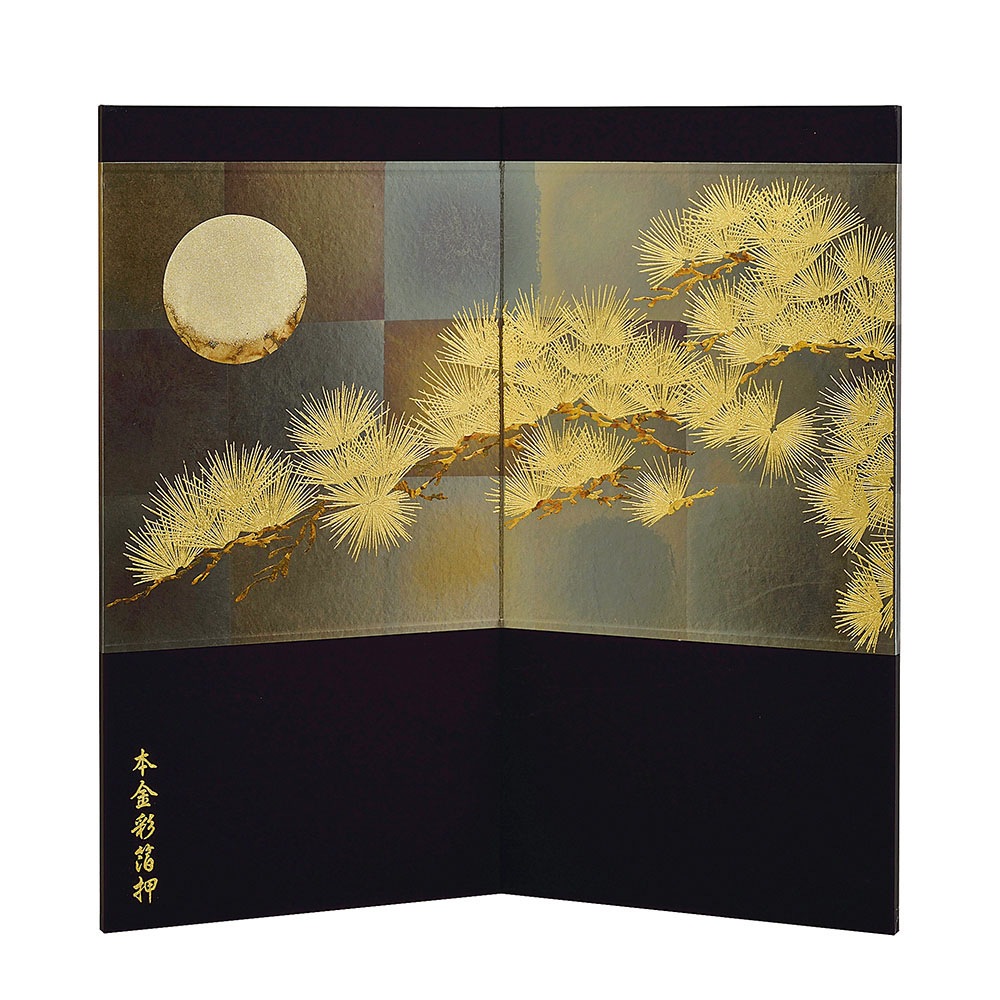 五月人形用台屏風 幅 45cm 15号美流備台11号洋金箔屏風付き