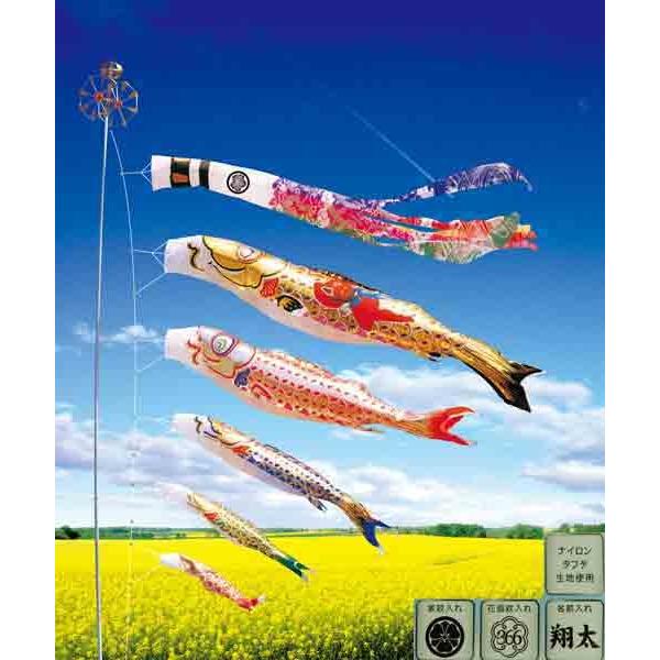 鯉のぼり 庭 園用 6m8点セット 金銀宝船鯉 こいのぼり ポール別売り