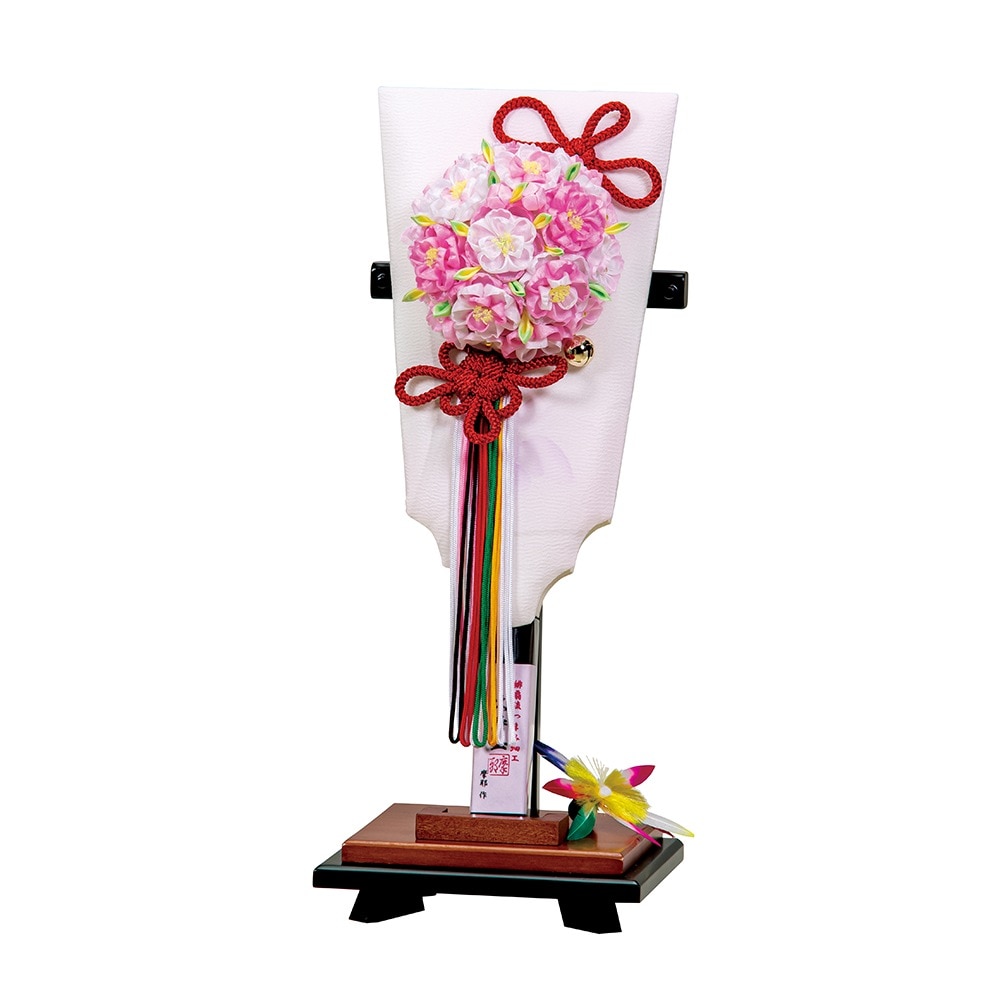 羽羽子板 お祝い 羽子板飾り 初正月飾り 受け台付 10号 摩耶 久寿玉 花