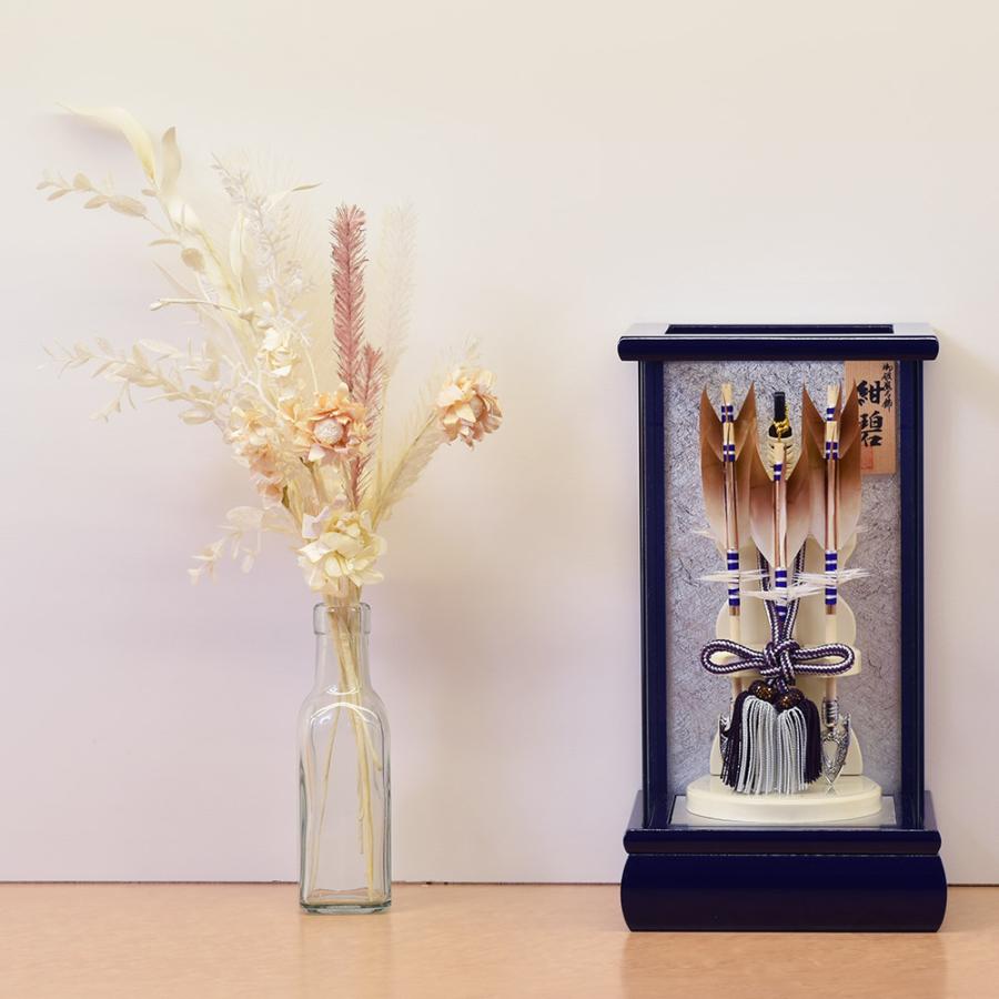 東京久月　破魔弓ガラスケース６号・コンパクト・間口約１９×奥行約１７×高約２９㎝ 破魔弓 久月 コンパクト 破魔矢 初正月飾り 6号 紺碧 ケース飾り 青