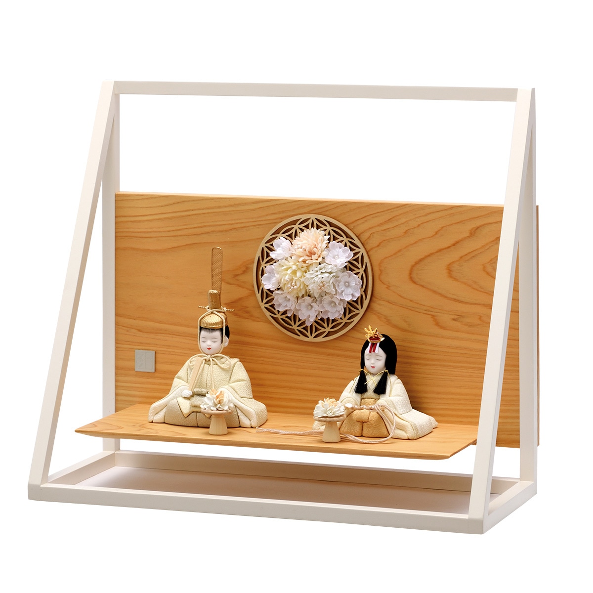 壁掛け雛人形 雛人形 コンパクト かわいい マンション モダン 白 女の子 ミニ