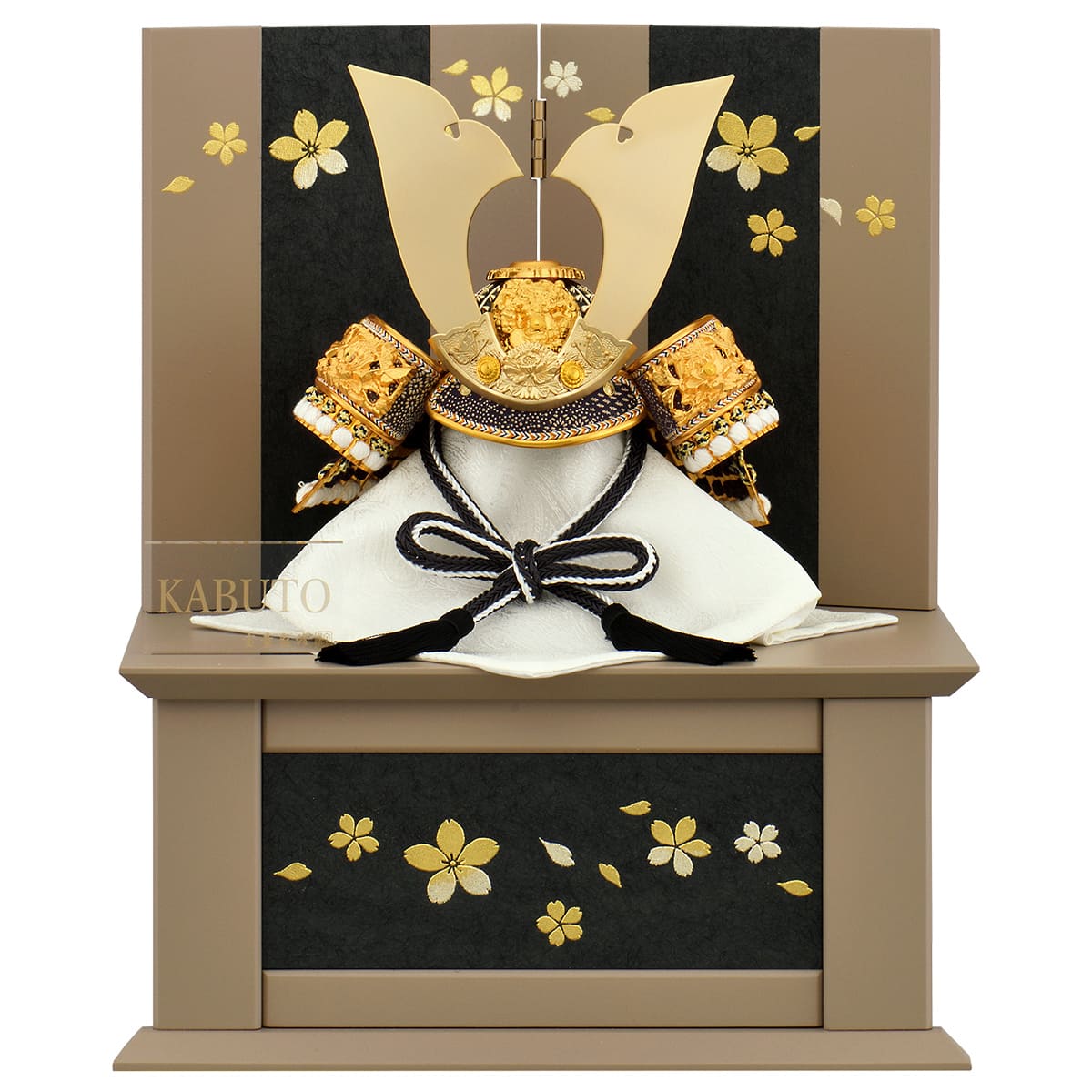 五月人形 収納飾り かぶと コンパクト 兜飾り ミニ おしゃれ 金 モダン