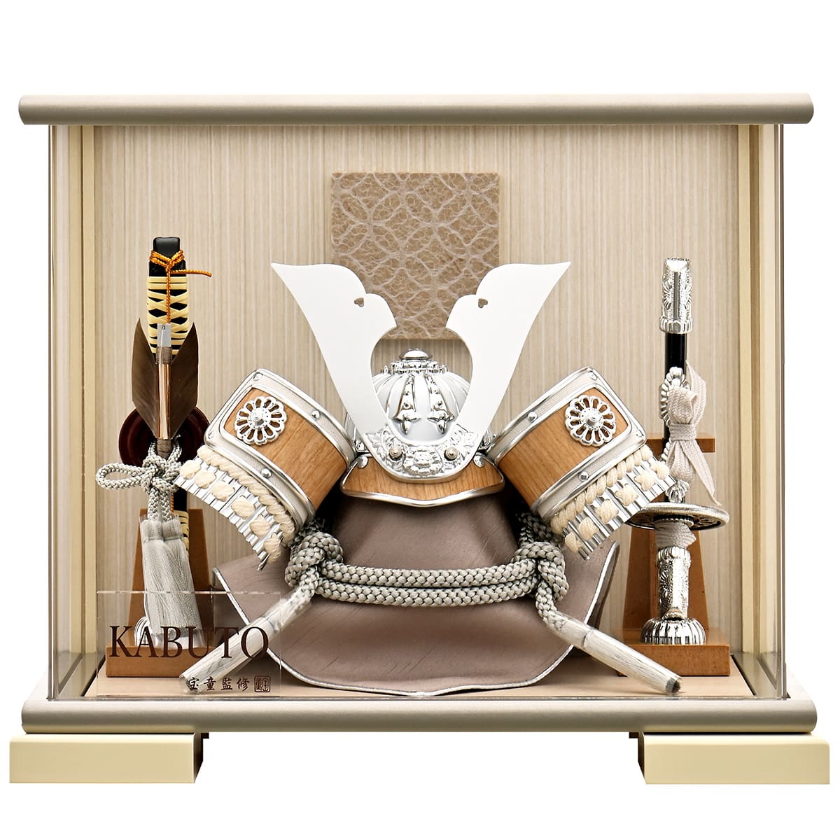 五月人形 ケース飾り コンパクト 兜飾り ミニ おしゃれ 金 モダン 横幅